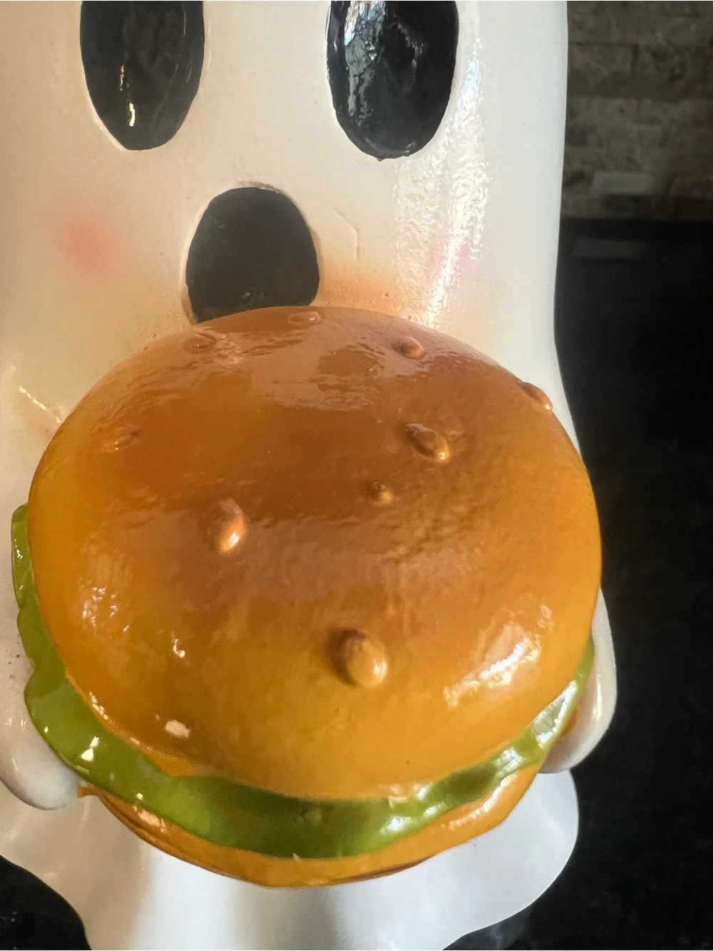 SO CUTE!! Halloween GHOST Holding CHEESEBURGER